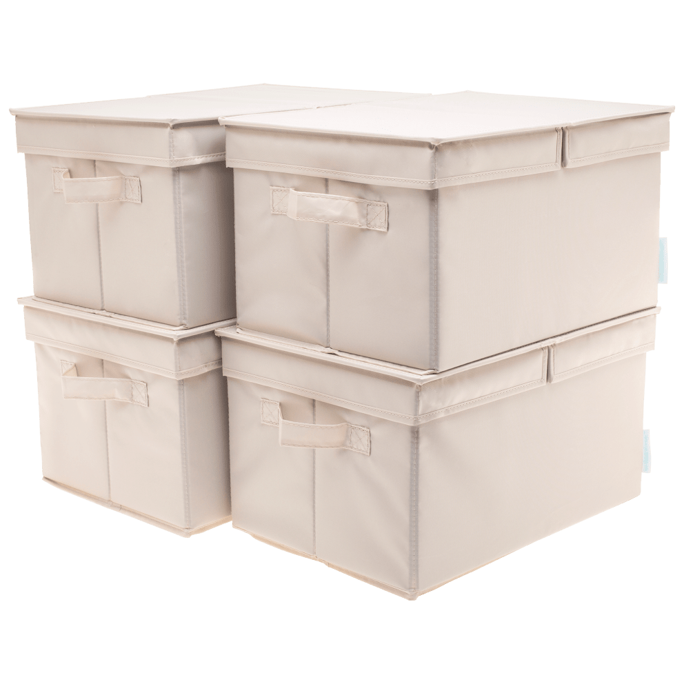 4 Medium Storage Bins - Charcoal