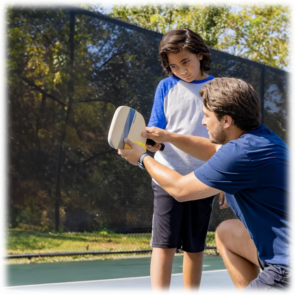 Wood paddles are well-balanced for controlled shots & durability
