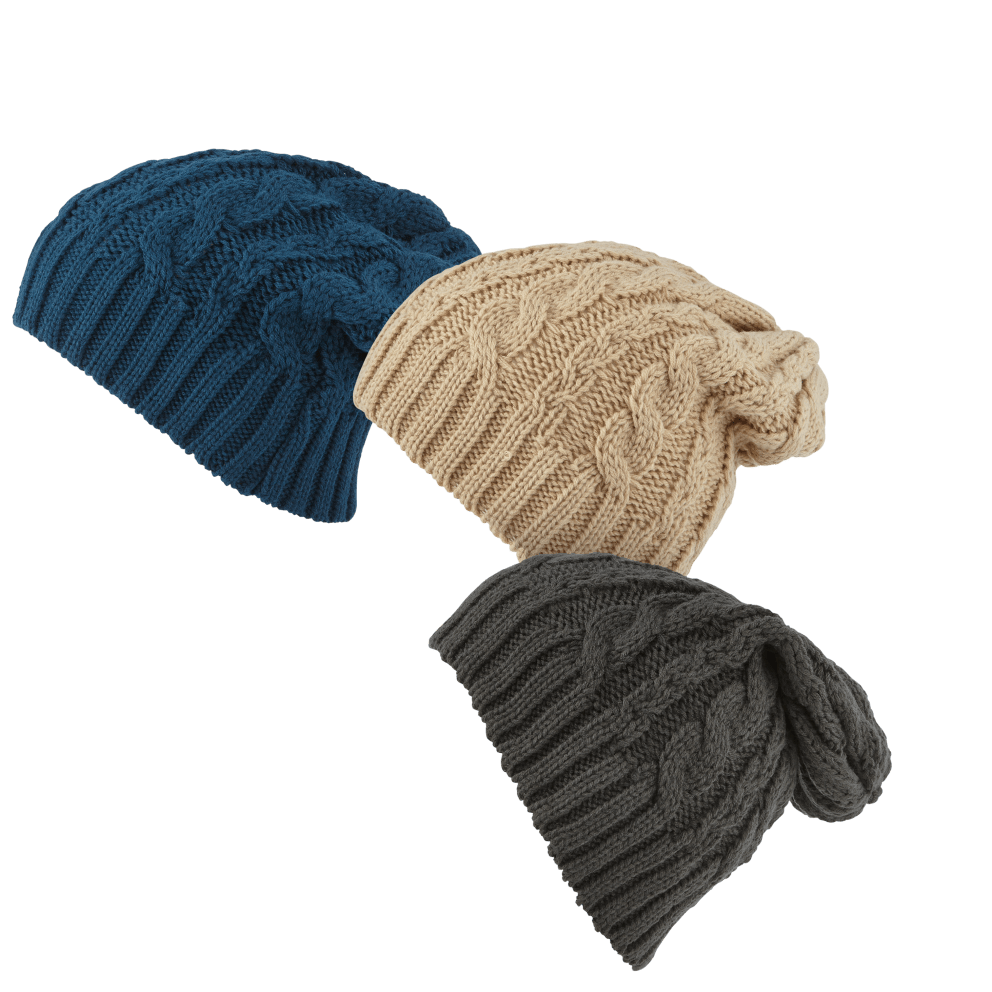 Without Poms in Navy/Camel/Charcoal