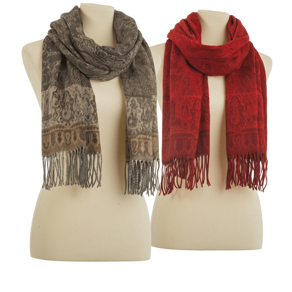 Black/Taupe/Ivory and Red Print