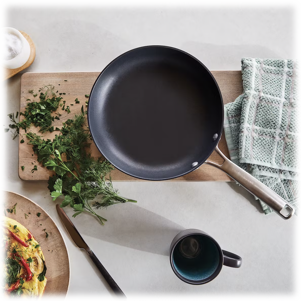 Water-based AquaShield Nonstick pans perform with enhanced easy-release surface