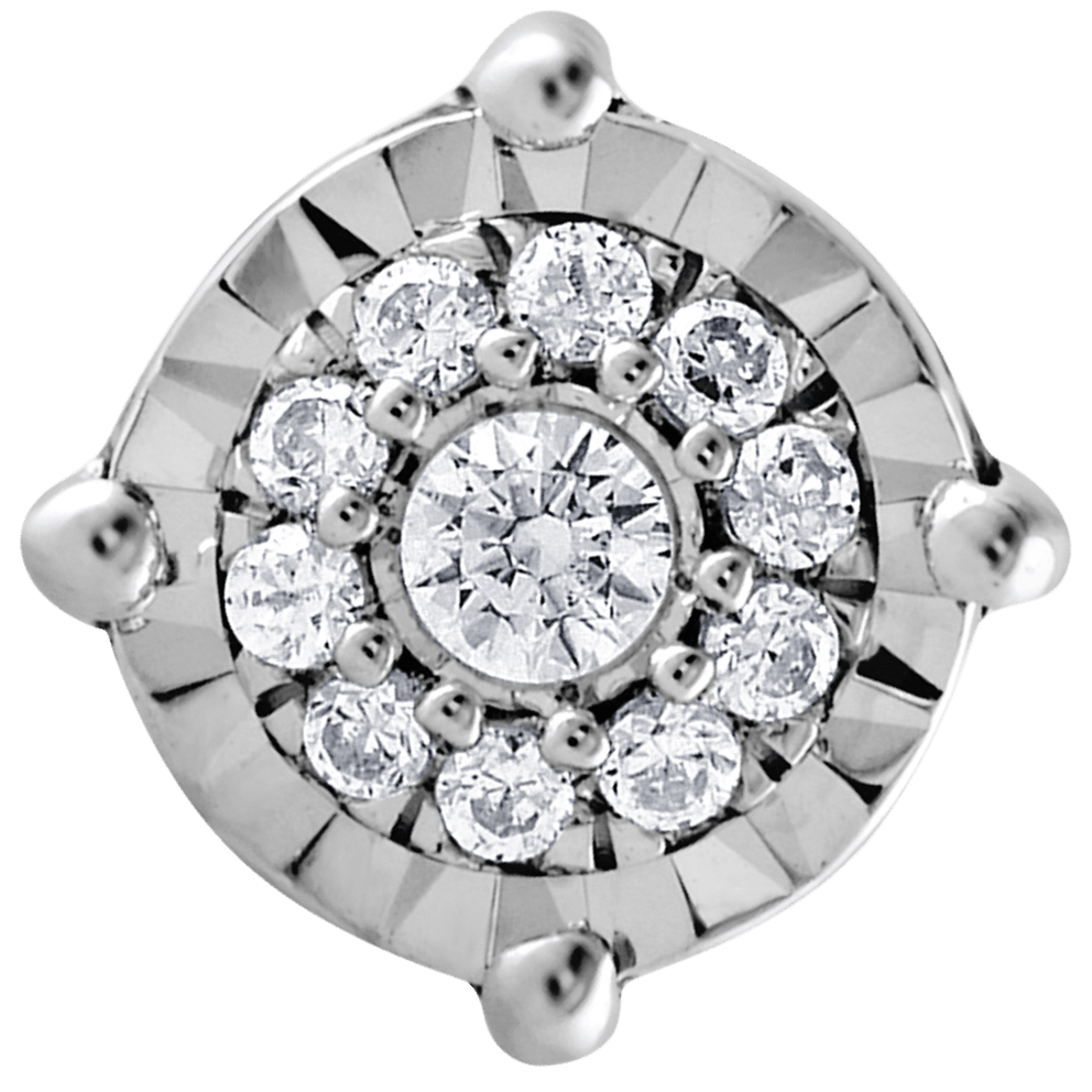 Features 1/12 carat TW of round lab-grown diamonds