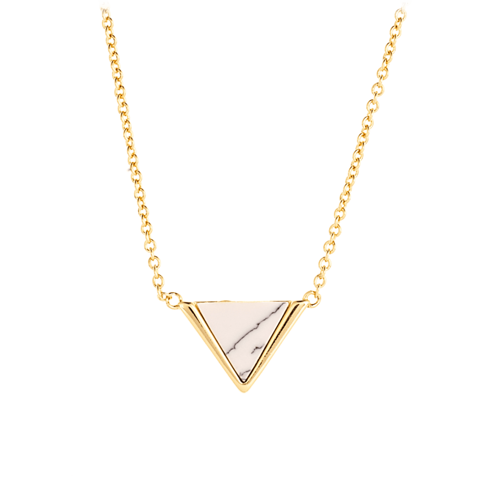 Yellow Gold with White Marble