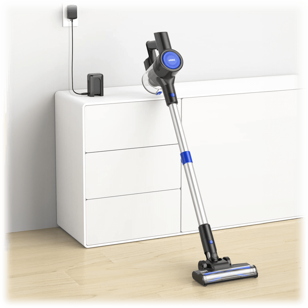 Brushless motor with 25,000Pa suction & 2 speed levels offer up to 40 minutes of runtime