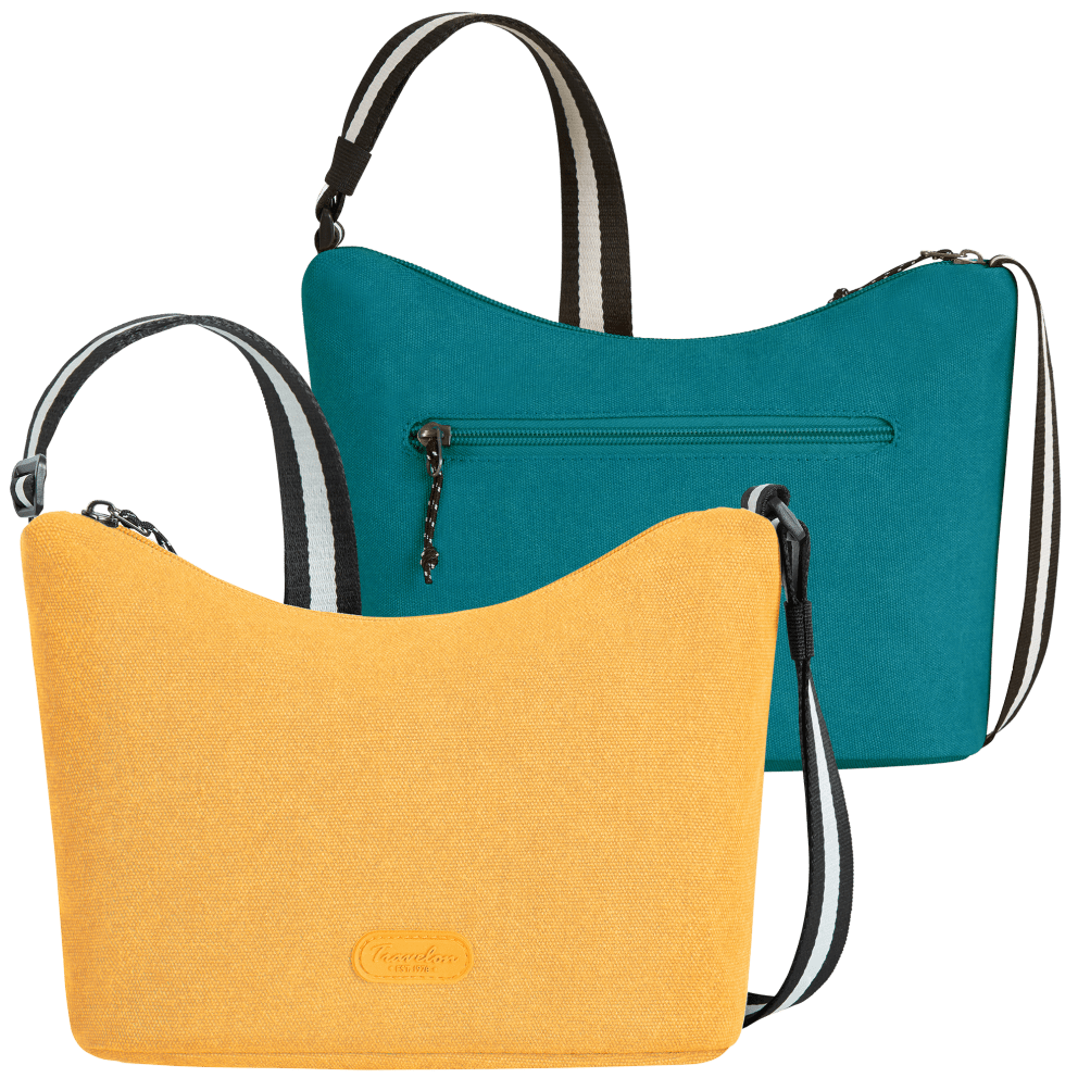 Small Crossbody (Pictured from left to right: Sunflower, Lagoon)