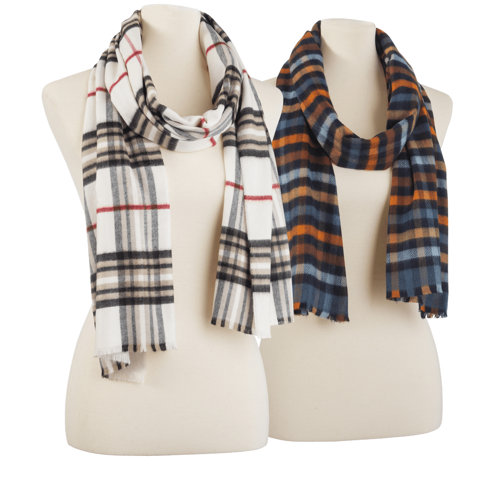 Ivory Plaid or Orange/Blue Checkered