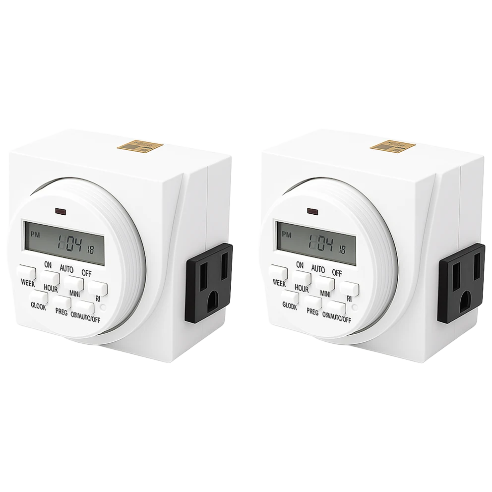 2-Pack UltraGrow 120V Digital Programmable 7-Day Timer