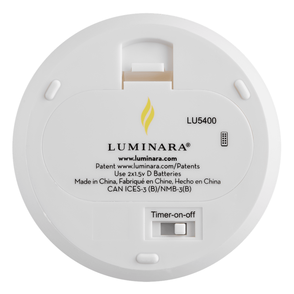 Each candle features a 5-hours on/19-hours off timer switch