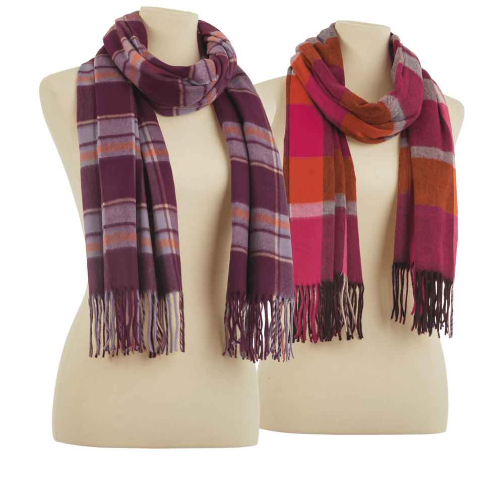 Berry Plaid and Pink/Orange Plaid