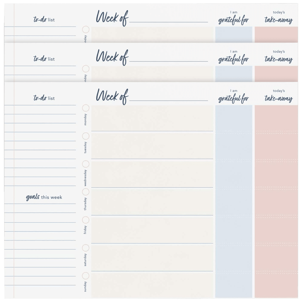 Weekly Planner in Navy/Blush