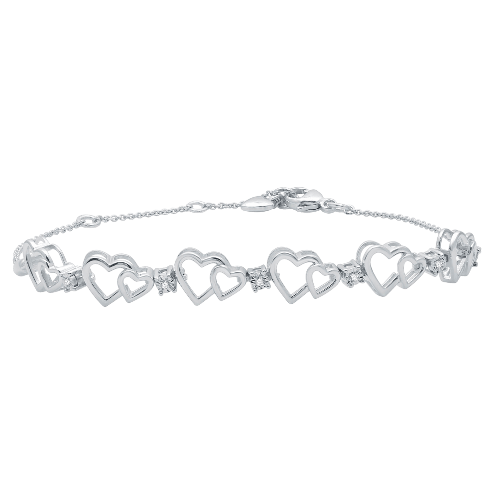 Solid Double Heart Silver