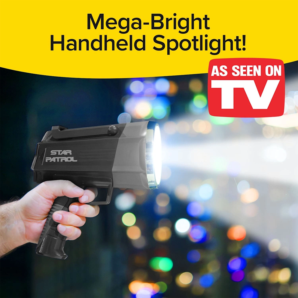 Illuminate large outdoor areas with a powerful long-range spotlight.