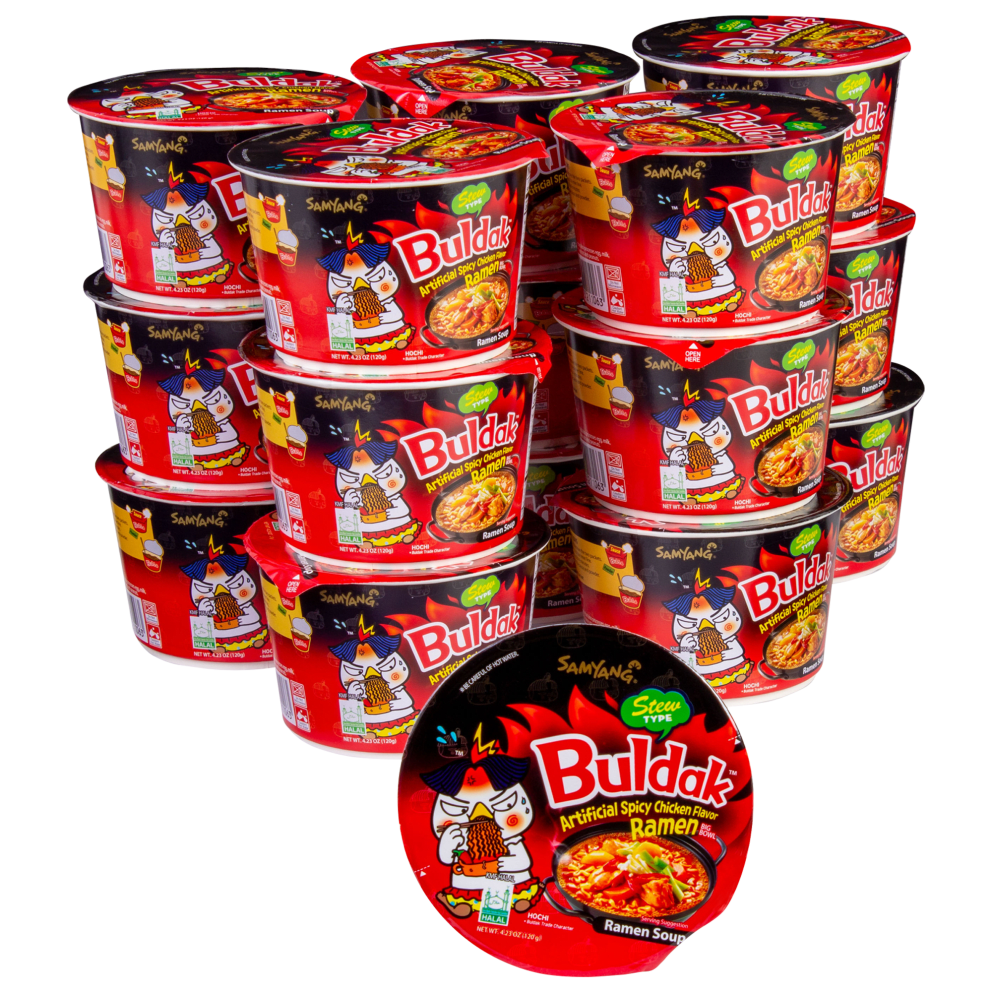 16-Pack Spicy Chicken Flavor Stew Type Ramen (Big Bowl 4.23oz)