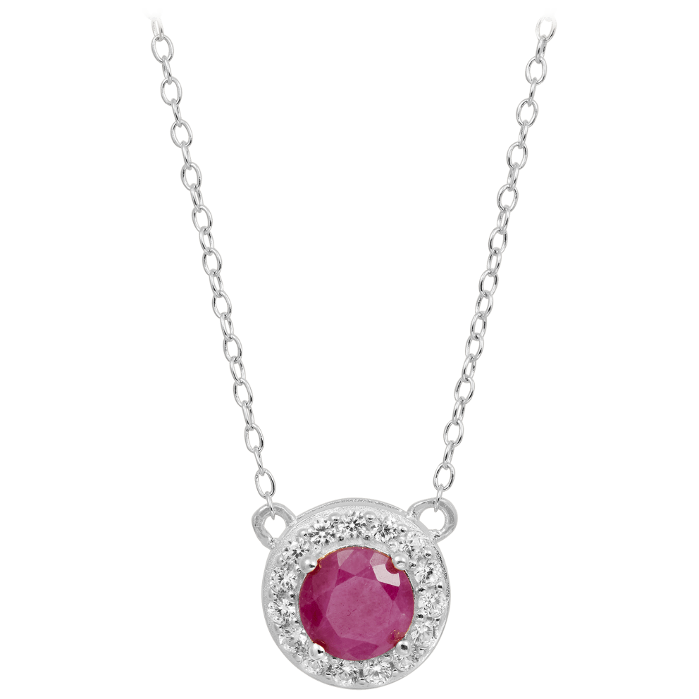 Ruby & White Topaz/Sterling Silver