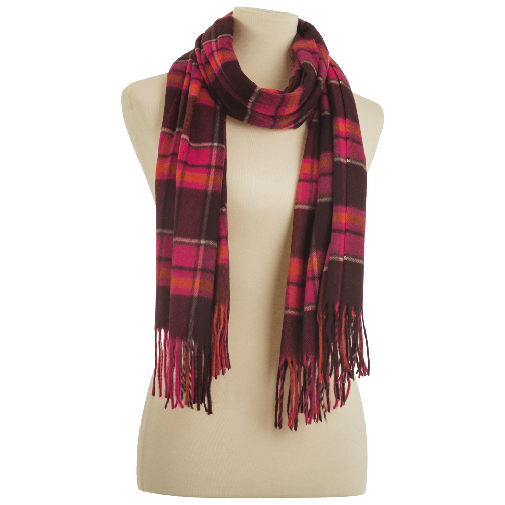 Rectangular Blanket Wrap Scarf Pink/Red