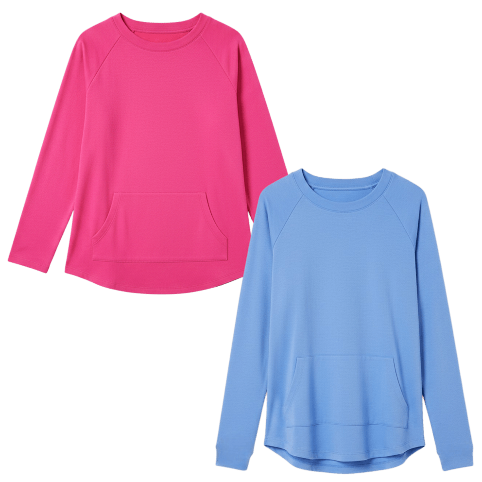 Crew-Neck Fuchsia + Nantucket Blue