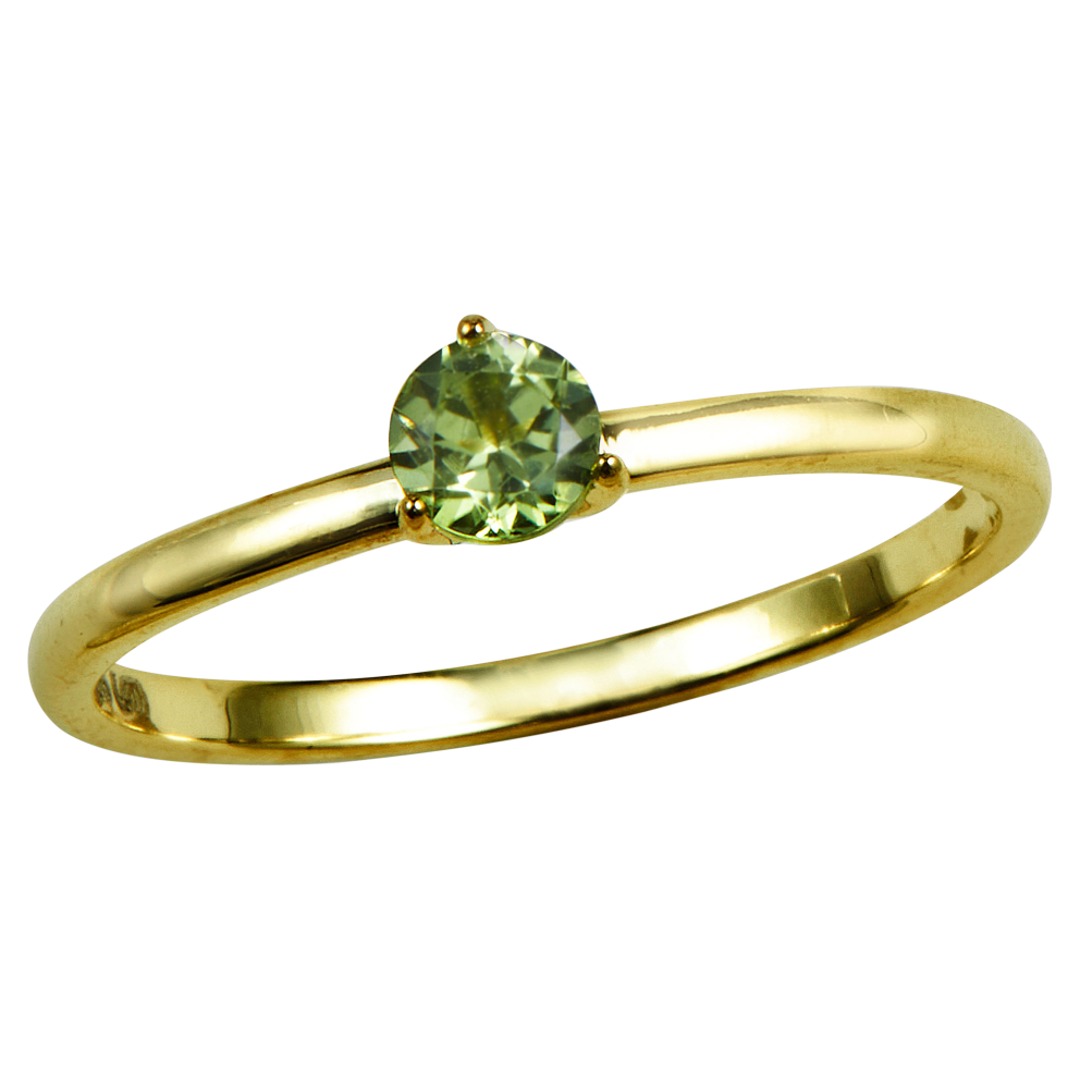 18k Gold Peridot Solitaire