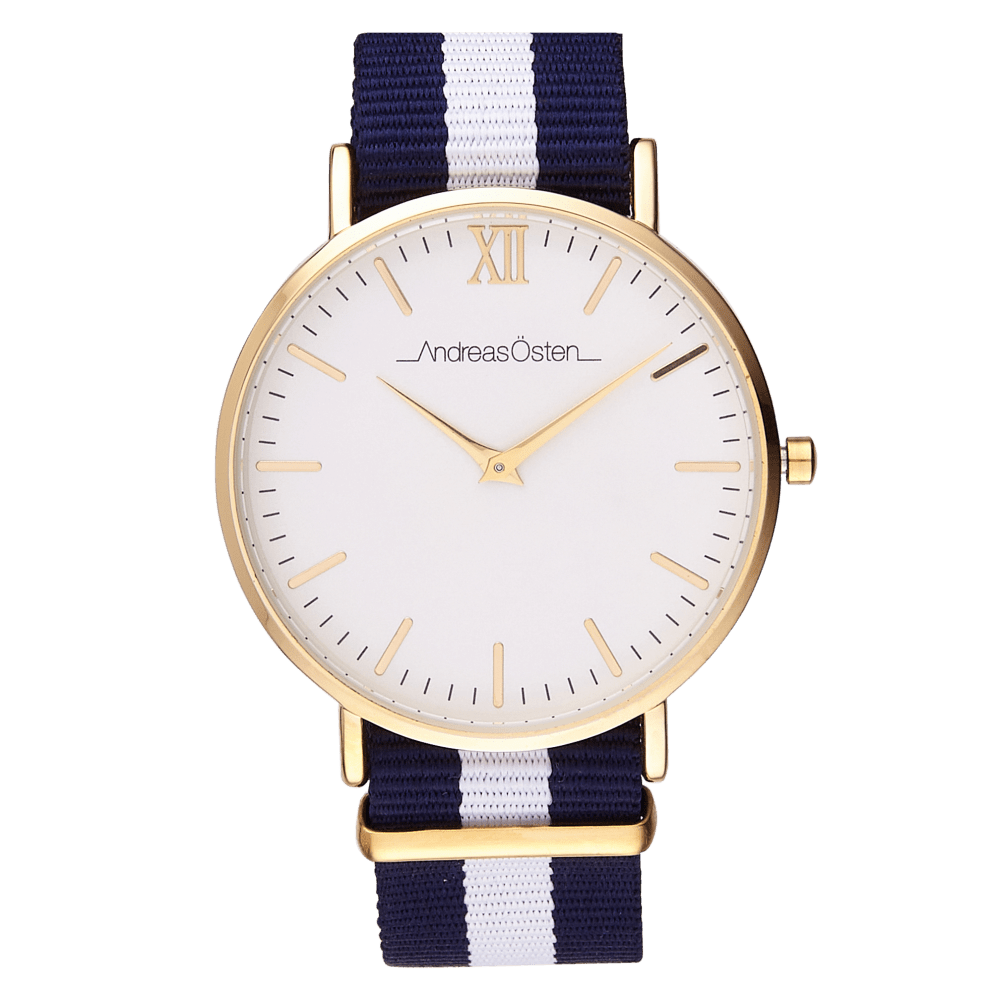 Gold/Navy & White