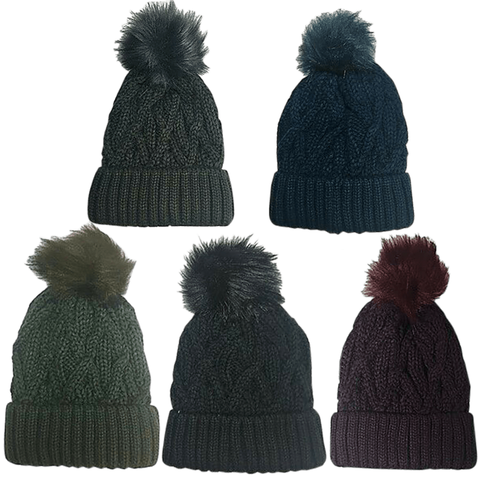 Women's Dark Multi with Pom