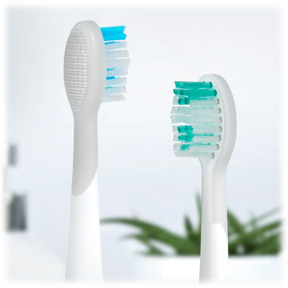 Comes with 2 durable brush heads for comfortable brushing