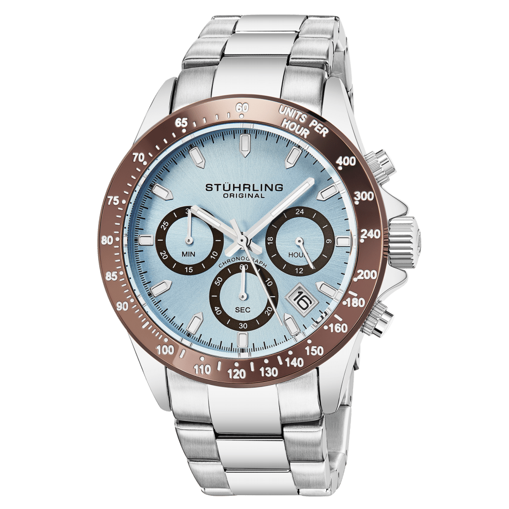 Silver Case with Light Blue Dial