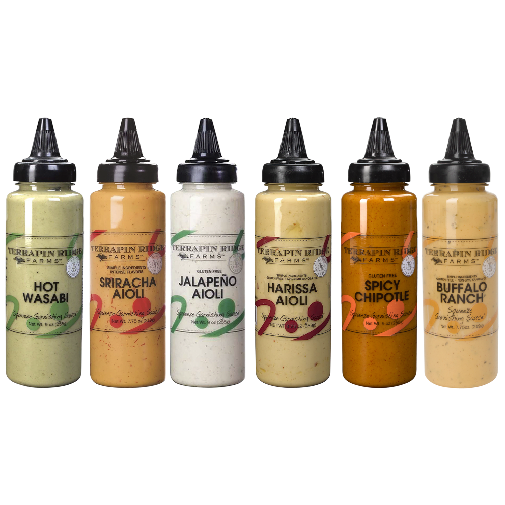 Spicy 6 pack Terrapin Ridge Squeeze Bottles