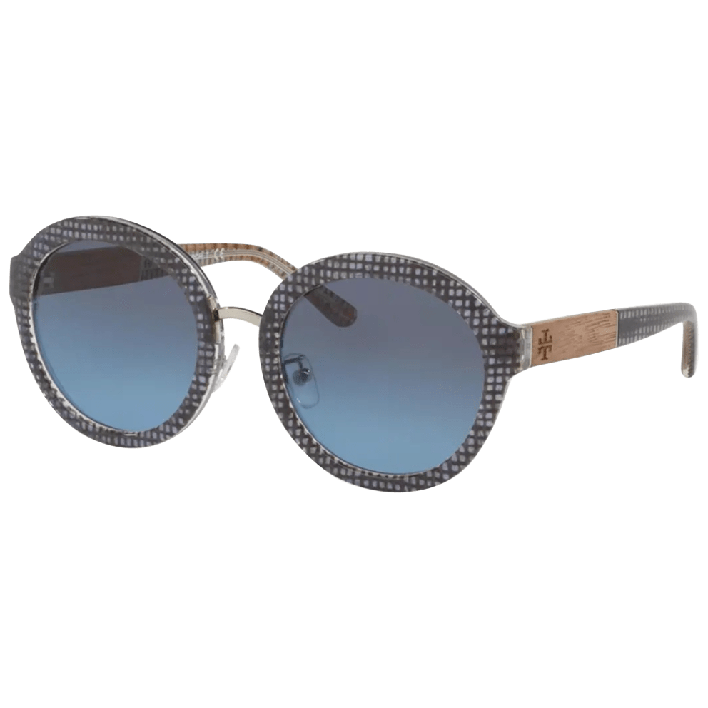 Navy Raffia Frames / Blue Gradient Lenses