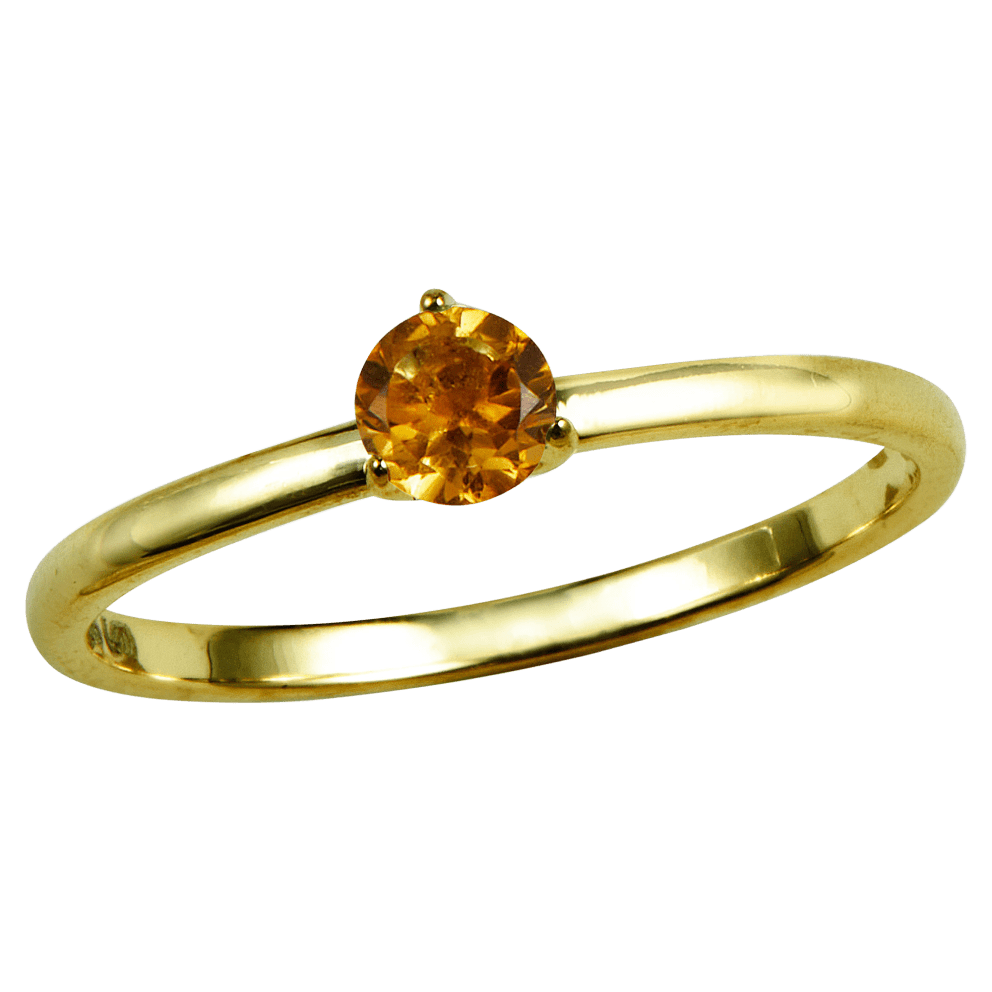 18k Gold Citrine Solitaire
