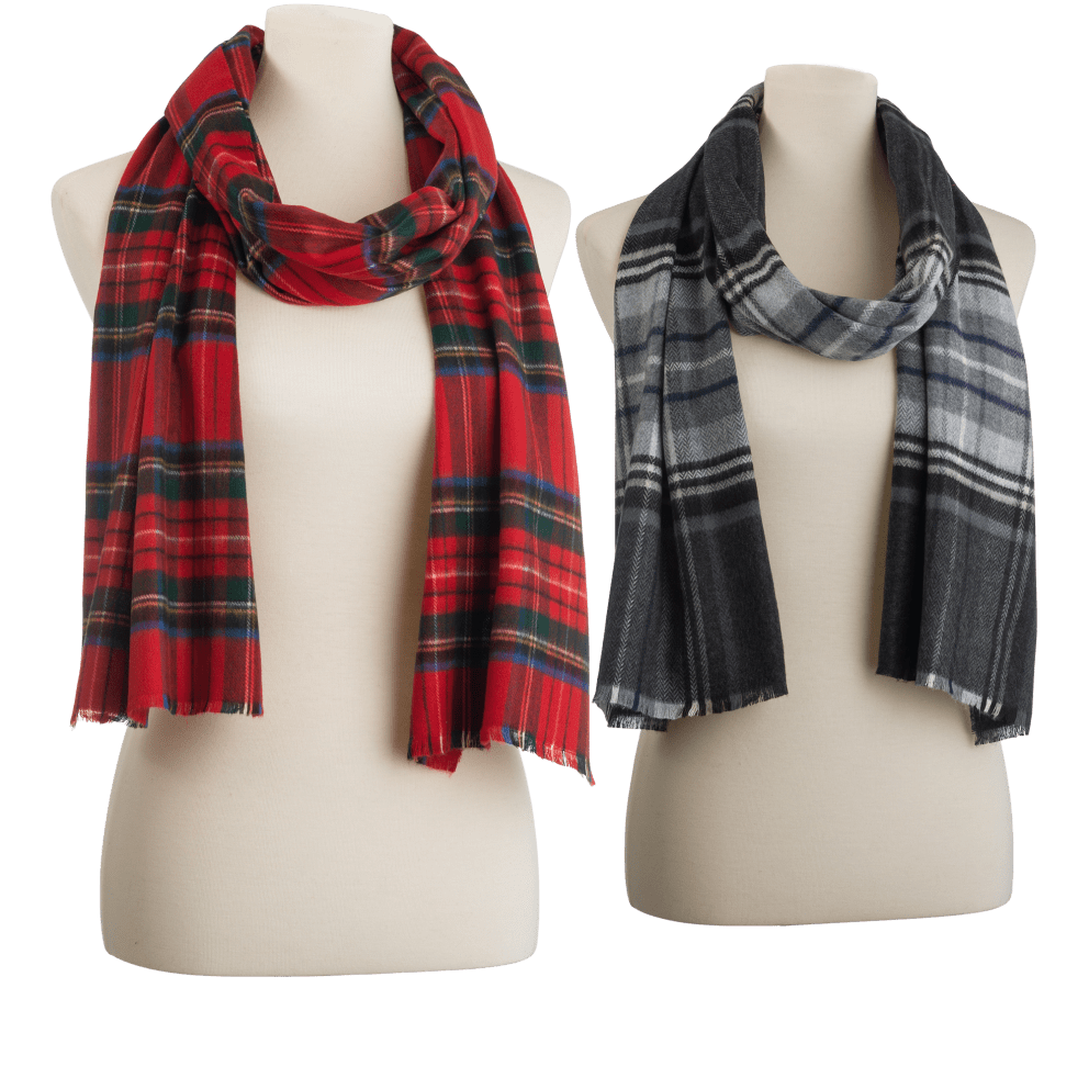 Red/Black Plaid or Grey/White/Black Plaid