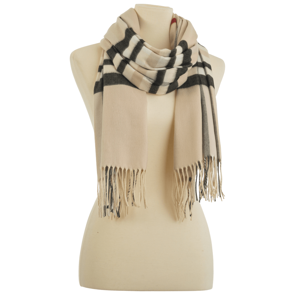 Rectangular Blanket Wrap Scarf Beige