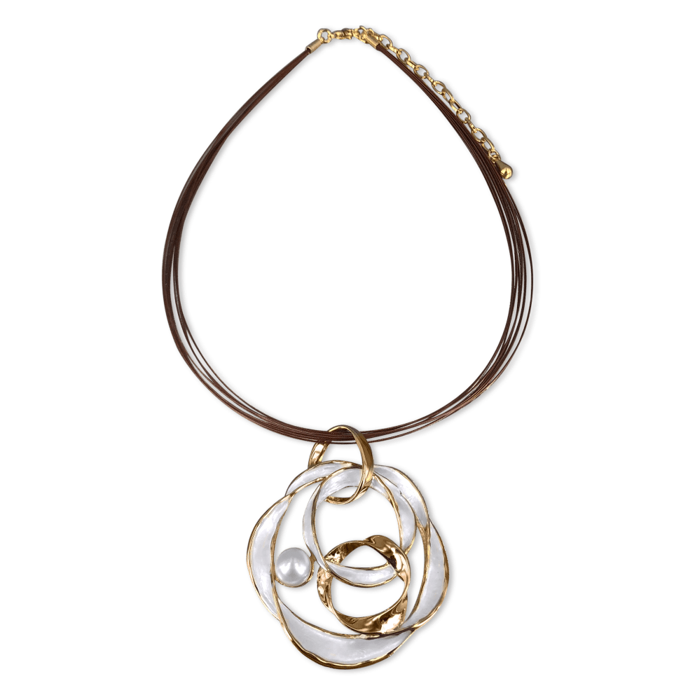 White Pearl with 18K Yellow Gold Setting