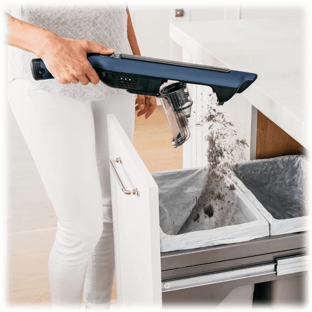 Empty the dust cup with one quick touch, minimizing mess & hassle during maintenance