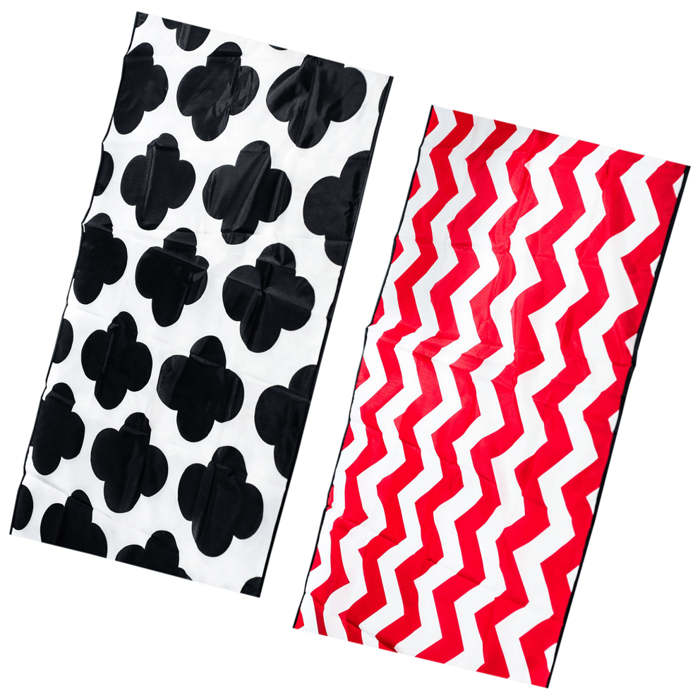 Black Geometric/Red Chevron