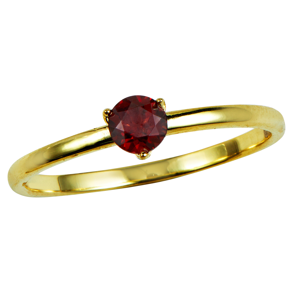 18k Gold Garnet Solitaire