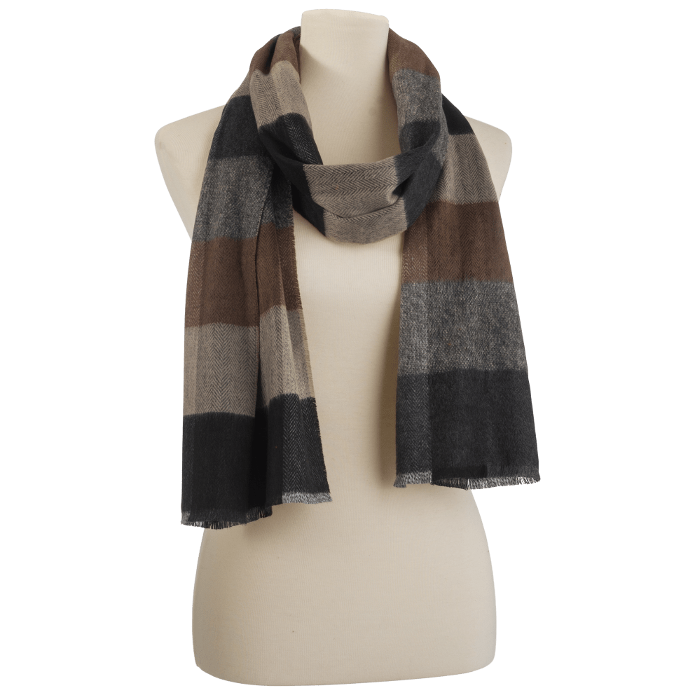 Cashmink Scarf Neutral Plaid