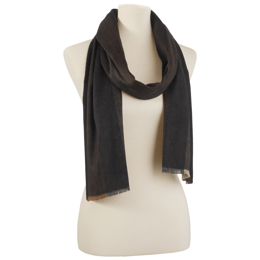 Cashmink Scarf Brown Herringbone