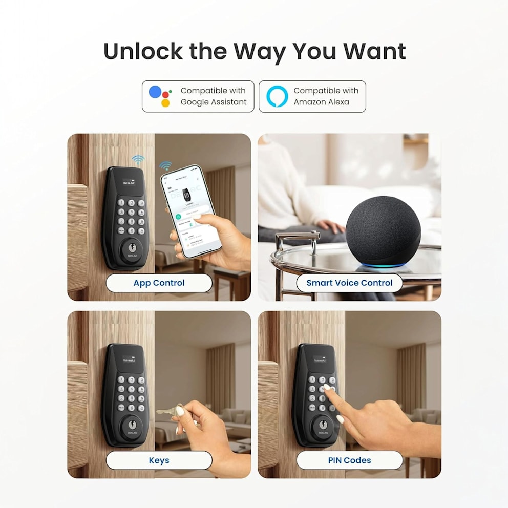 Unlock With the App, Your Voice, a PIN, or a Key