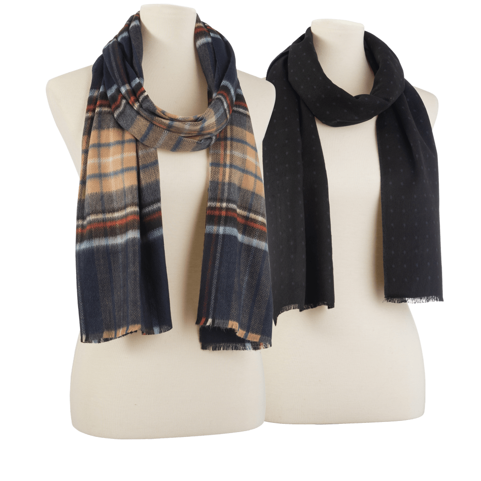 Navy/Camel Plaid or Dark Grey
