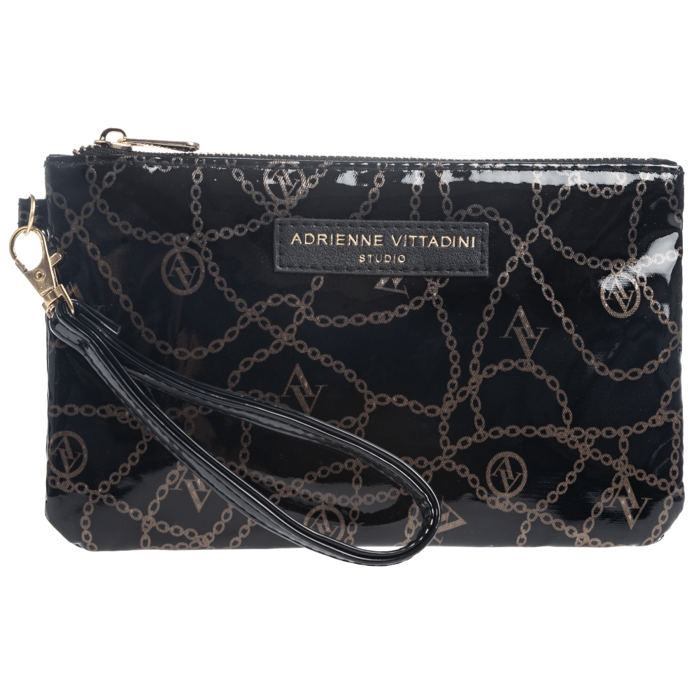 Black Patent/Gold Chain Print