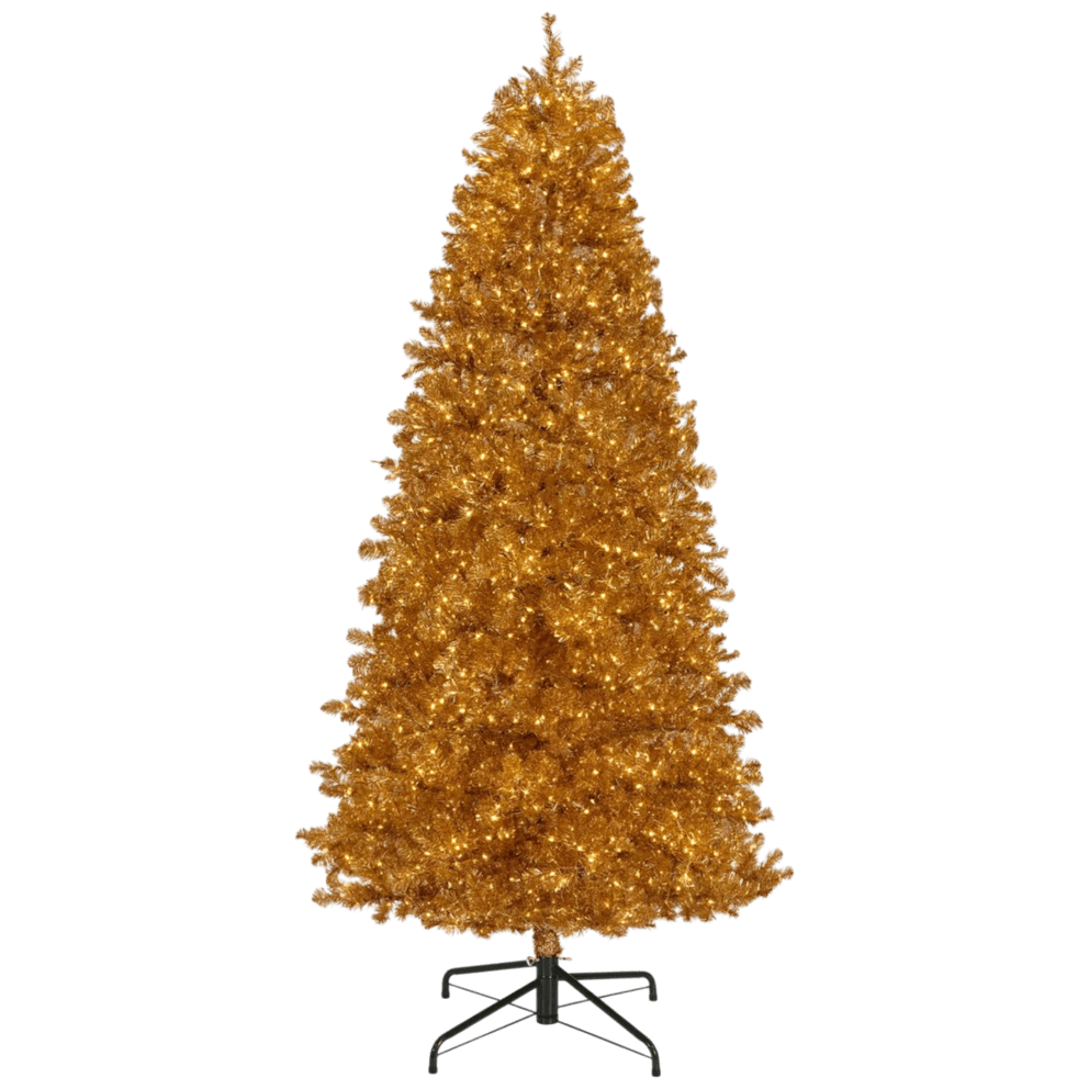 True Gold 9'ft tree with warm white lights