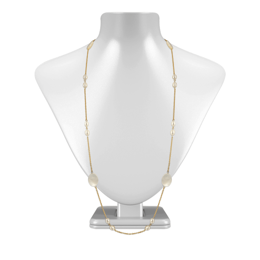 18K Yellow Gold Filled White Pearl