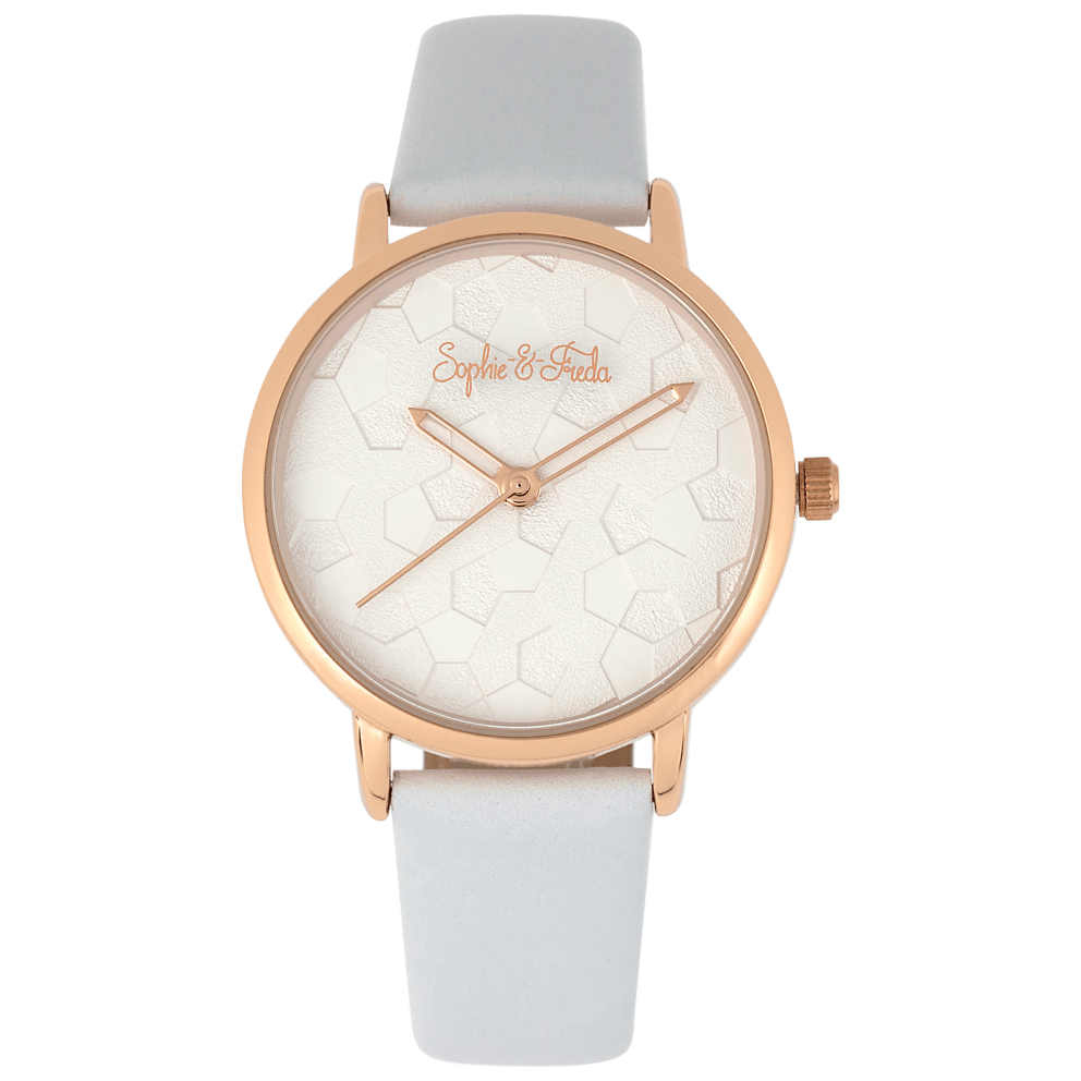 Rose Gold/White with Leather Band
