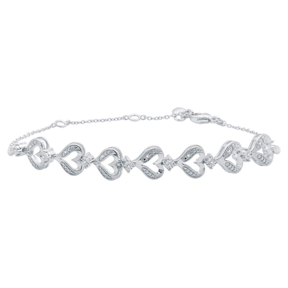 Inside Heart Doubled Outlined Sterling Silver