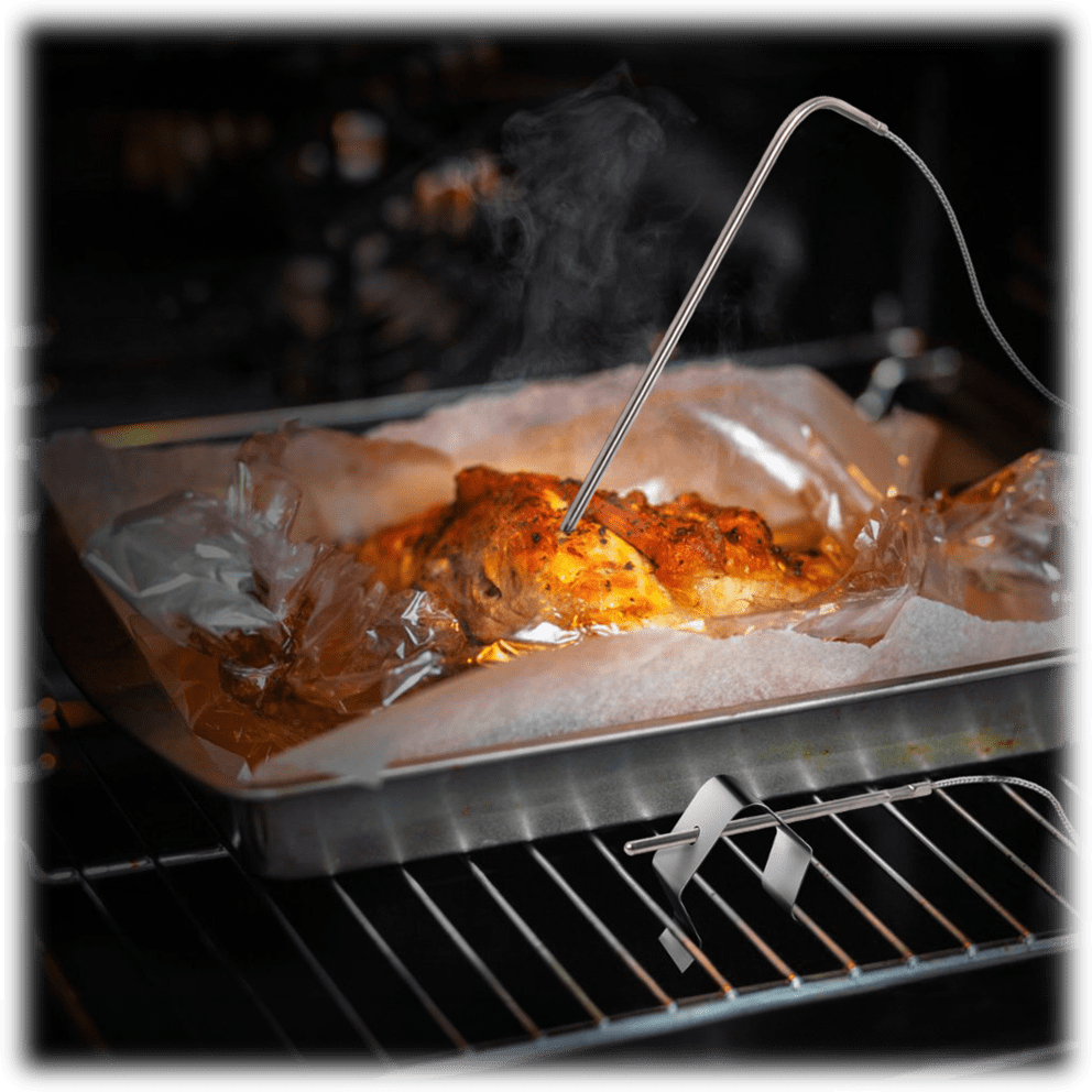 Monitor barbecue temperature up to 572°F with precision
