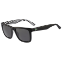 Soft Square with Striped Temple Print - Black