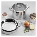 Riveted stainless steel handles provide exceptional strength & durability, ensuring safe & comfortable handling