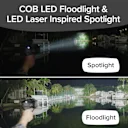 Two lighting modes for focused or wide coverage.