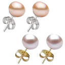 Peach Pearls w/ White Gold & Lilac Pearls w/ Yellow Gold