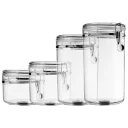 Clear canisters make it easy to see contents at a glance