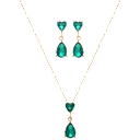 Saffron Emerald Heart & Teardrop Set